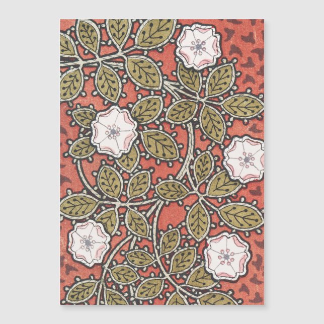 Wilde Rose Kunst Illustration Blume Vintag Magnetkarte (Vorderseite)