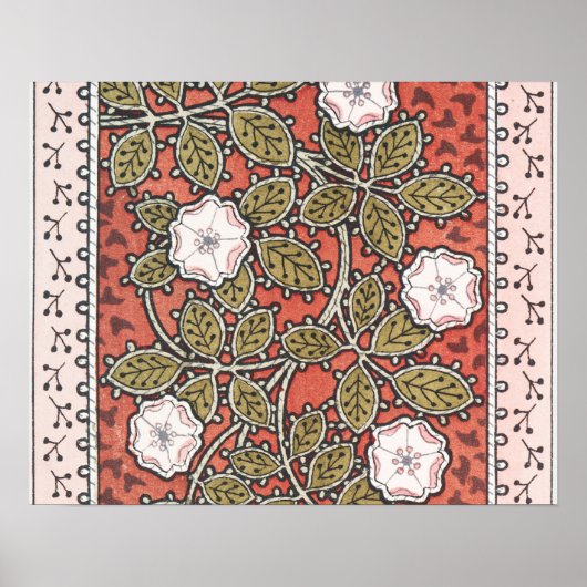Wilde Rose Kunst Illustration Blume Vintag Poster (Vorne)