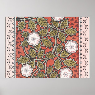 Wilde Rose Kunst Illustration Blume Vintag Poster