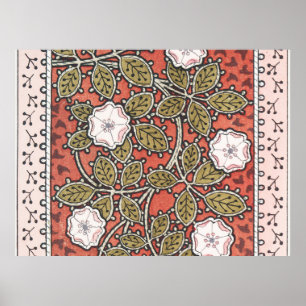 Wilde Rose Kunst Illustration Blume Vintag Poster