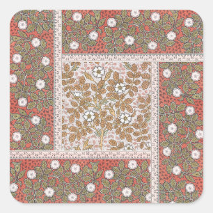 Wilde Rose Kunst Illustration Blume Vintag Quadratischer Aufkleber