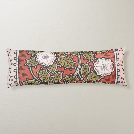 Wilde Rose Kunst Illustration Blume Vintag Seitenschläferkissen (Rückseite)