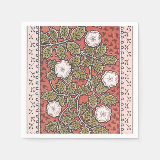 Wilde Rose Kunst Illustration Blume Vintag Serviette (Vorderseite)