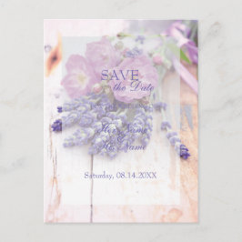 Wilde Rose & Lavendel Sommer Blume Save the Date Ankündigungspostkarte