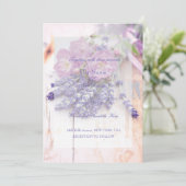 Wilde Rose & Lavender Sommer-Blume Hochzeit Einladung (Stehend Vorderseite)