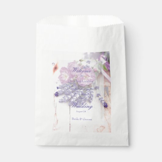 Wilde Rose & Lavender Sommer-Blume Hochzeit Geschenktütchen (Vorderseite)