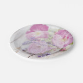 Wilde Rose & Lavender Sommer-Blume Hochzeit Pappteller (Schrägansicht)