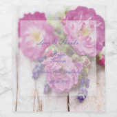 Wilde Rose & Lavender Sommer-Blume Hochzeit Weinetikett (Einzelnes Label)