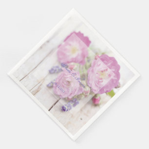 Wilde Rose & Lavender Summer Wedding Serviette