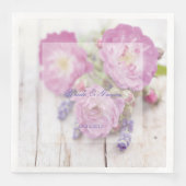 Wilde Rose & Lavender Summer Wedding Serviette (Vorderseite)