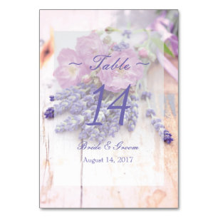 Wilde Rose & Lavender Summer Wedding Tischnummer
