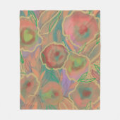 Wilde Rose mehrfarbig Fleecedecke (Vorderseite)
