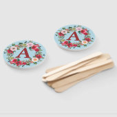 Wilde Rose mit Hintergrund von Spun Sugar Blue Fächer (Non-assembled)