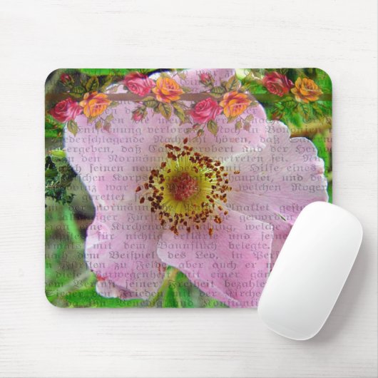 Wilde Rose Mousepad (Mit Mouse)