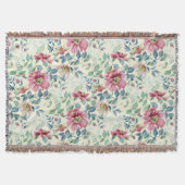 Wilde Rose Multicolor auf Elfenbeinknochen Decke (Vorderseite)