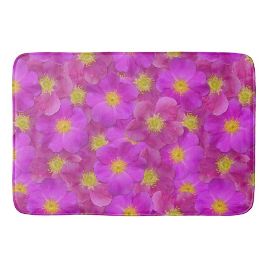 Wilde Rose Nahtloses Muster Badematte (Vorderseite)