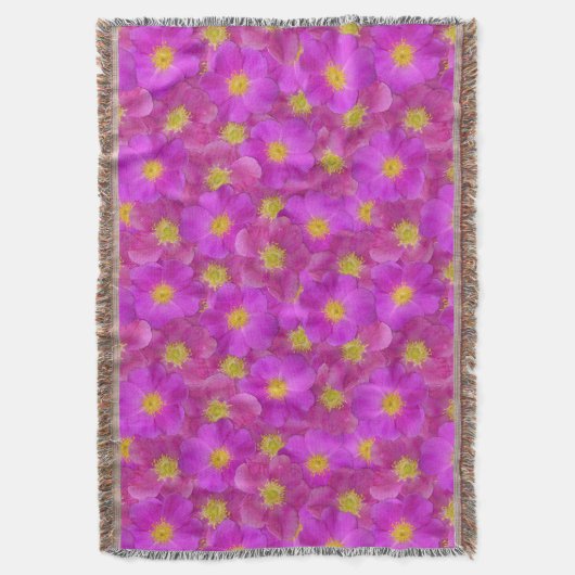 Wilde Rose Nahtloses Muster Decke (Vorderseite Vertikal)