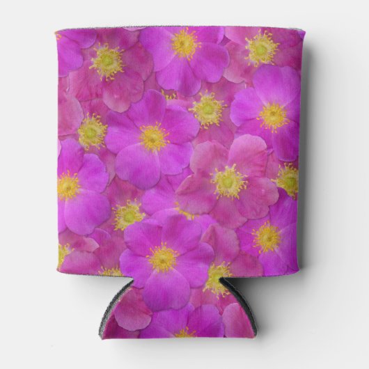 Wilde Rose Nahtloses Muster Dosenkühler (Vorderseite)