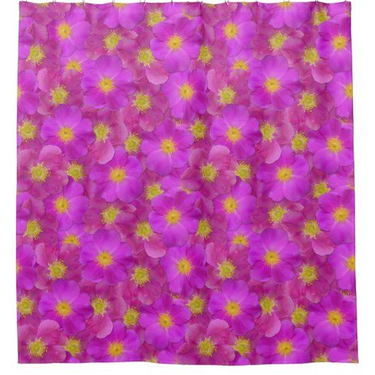 Wilde Rose Nahtloses Muster Duschvorhang (Vorderseite)