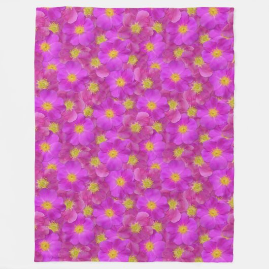 Wilde Rose Nahtloses Muster Fleecedecke (Vorderseite)