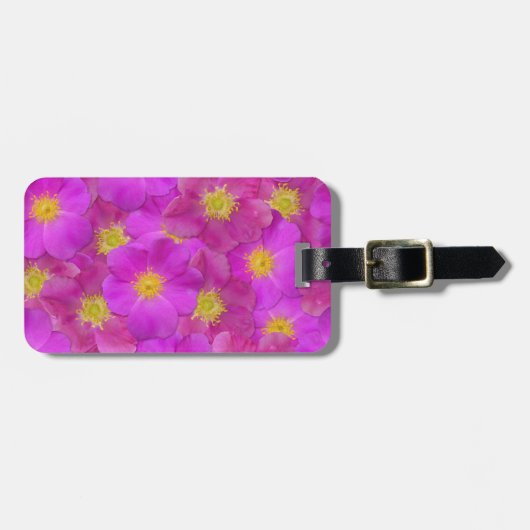 Wilde Rose Nahtloses Muster Gepäckanhänger (Vorderseite horizontal)