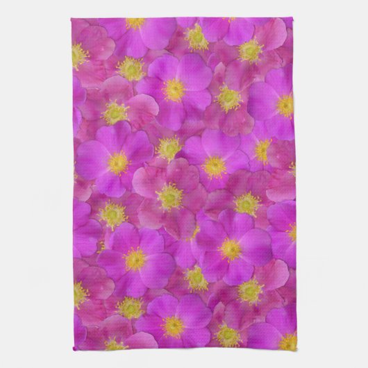 Wilde Rose Nahtloses Muster Geschirrtuch (Vertikal)