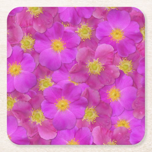 Wilde Rose Nahtloses Muster Rechteckiger Pappuntersetzer (Vorderseite)