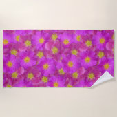 Wilde Rose Nahtloses Muster Strandtuch (Vorderseite)