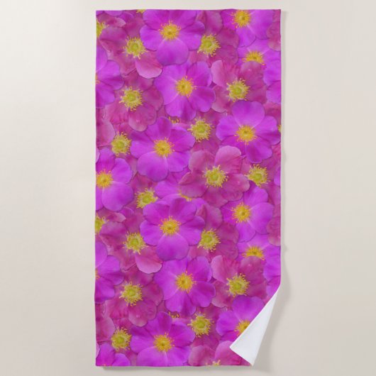 Wilde Rose Nahtloses Muster Strandtuch (Vorderseite)