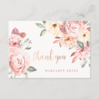 Wilde Rose Personalisiert Danke Notiz Card