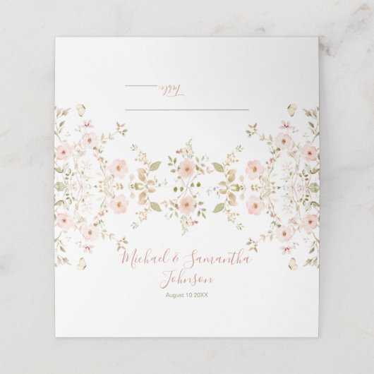 Wilde Rose Platzkarte (Außenseite Aufgefaltet)