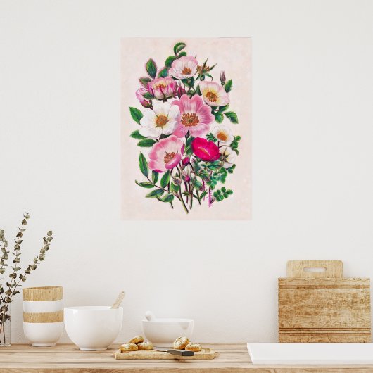 Wilde Rose Poster (Küche)