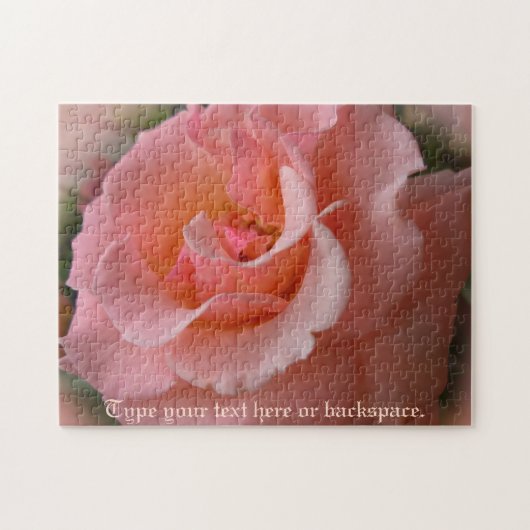 Wilde Rose Puzzle Personalisierte Peach Rose Puzzl (Horizontal)