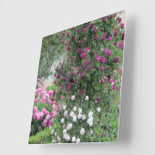 Wilde Rose Quadratische Wanduhr (Winkel)