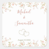 Wilde Rose Quadratischer Aufkleber (Vorderseite)