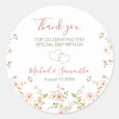 Wilde Rose Runder Aufkleber (Vorderseite)