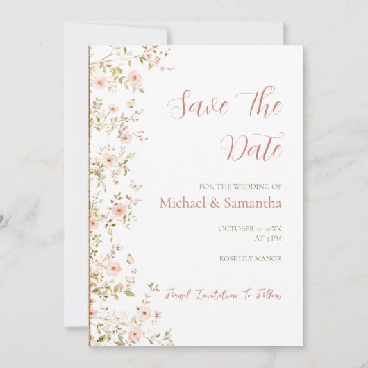 Wilde Rose Save The Date (Vorderseite)