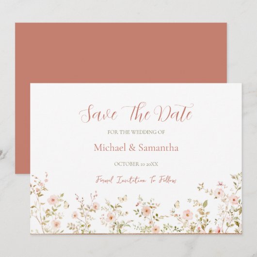 Wilde Rose Save The Date (Vorne/Hinten)