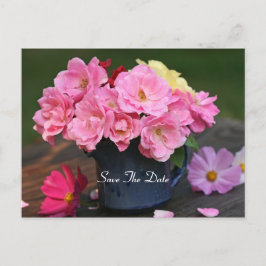 Wilde Rose Save the Date Postkarte