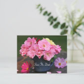 Wilde Rose Save the Date Postkarte (Stehend Vorderseite)