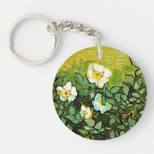 Wilde Rose, schönes Gemälde von Vincent van Gogh Schlüsselanhänger