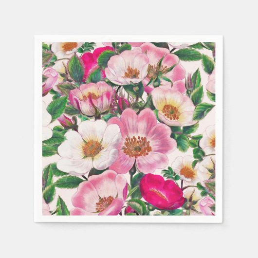 Wilde Rose Serviette (Vorderseite)