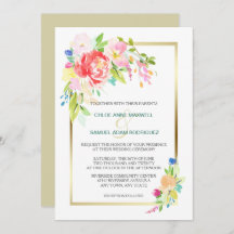 Wilde Rose Spring Bouquet Gold Frame Wedding