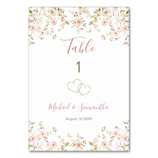 Wilde Rose Tischnummer (Rückseite)