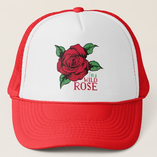Wilde Rose Truckerkappe (Vorderseite)