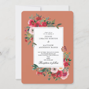 Wilde Rose und erdige karnelische Farbe Einladung