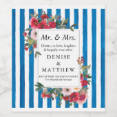 Wilde Rose und Französisches Weinetikett (Einzelnes Label)