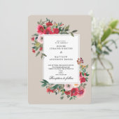 Wilde Rose und perfekt blass Einladung (Stehend Vorderseite)