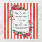 Wilde Rose und rotes Weinetikett Poinciana (Einzelnes Label)