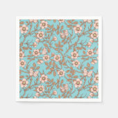 Wilde Rose und Schmetterlinge /pink/braun/pool Serviette (Vorderseite)